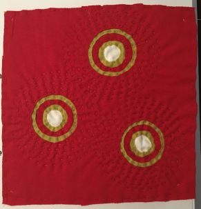 cotton jersey, cotton thread, c. 20 cm square